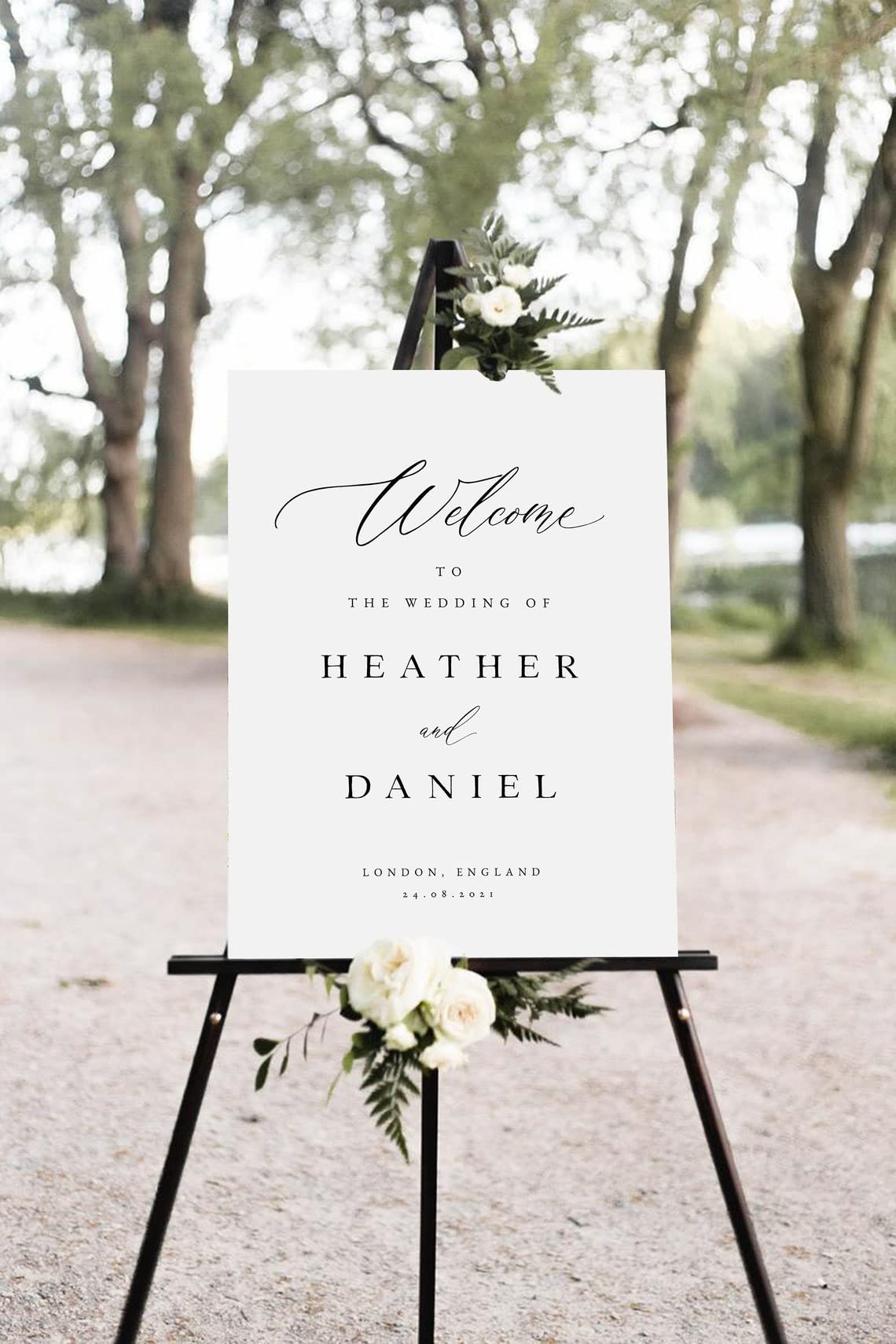 Amazon.com: Elegant Minimalist Wedding Welcome Sign - Large